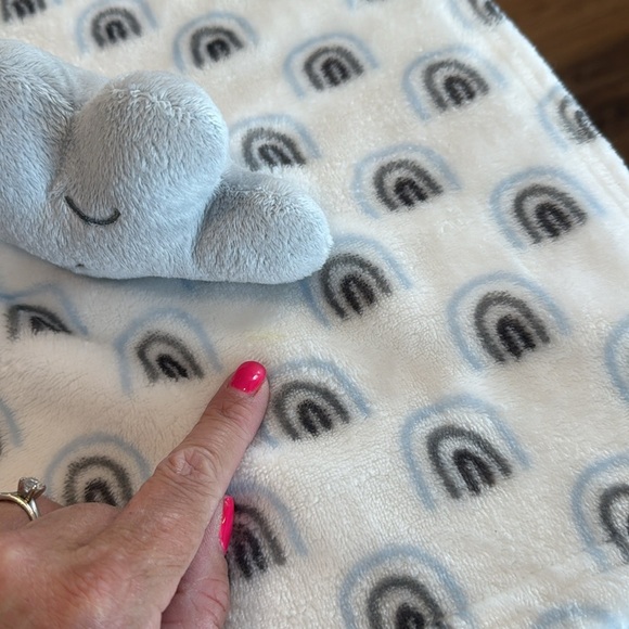 HB Hudson Gray Storm Cloud Baby Security Blanket Lovey 13" Plush Clouds Rainbows - Picture 4 of 7